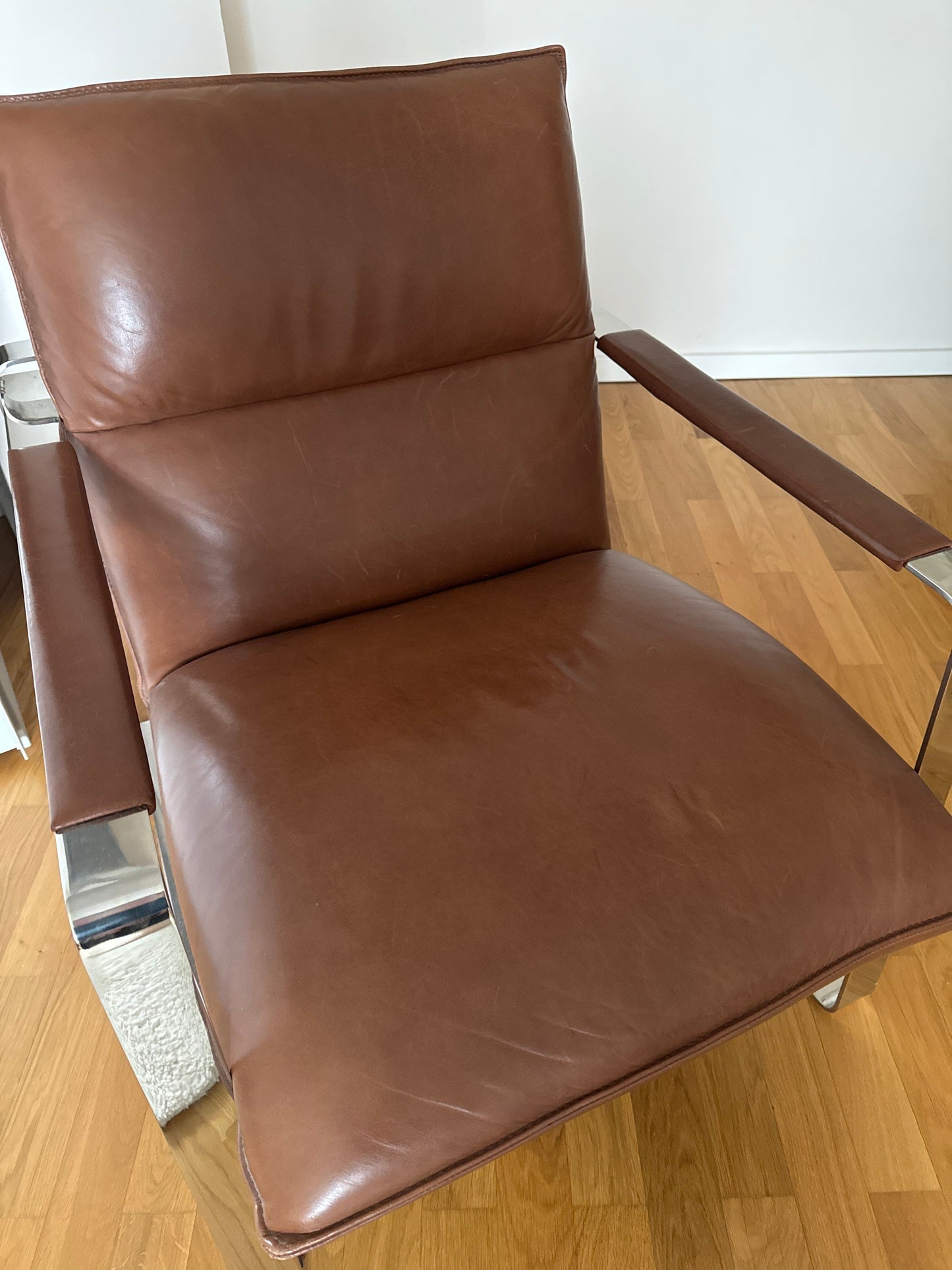 Fauteuil Calia Italia SANDY en cuir vintage cognac