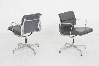 Eames EA 208 Soft Pad von Vitra in grauem Leder und Aluminium poliert - 2nd home