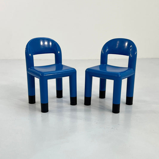 Set von 2 blauen Kinderstühlen von Omsi Italien, 2000er Vintage - 2nd home