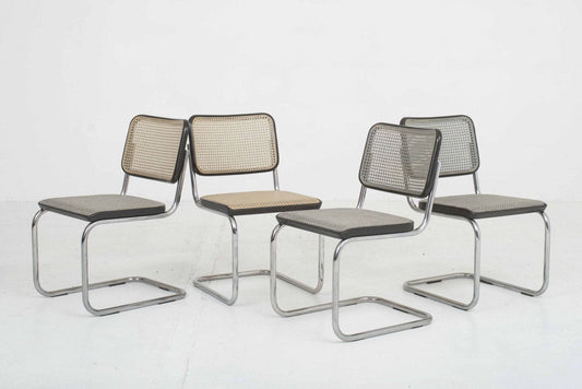 Thonet S32 Freischwinger Stühle von Marcel Breuer, grau gefärbt im Viererset - 2nd home