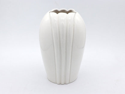 Vintage Keramik Vase Art Deco Neo Revival Muschel Weiß Blumenvase 80s 80er 1980 Miami - 2nd home