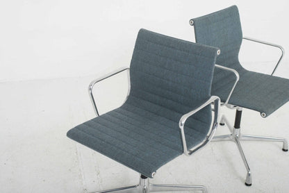 Vitra EA 104 Dinechair von Charles & Ray Eames in eisblau / moorbraun Hopsak & Aluminium poliert - 2nd home